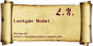 Lestyán Noémi névjegykártya